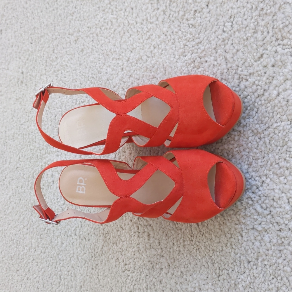 BP. Platform Sandals size 7.5 Red orange color